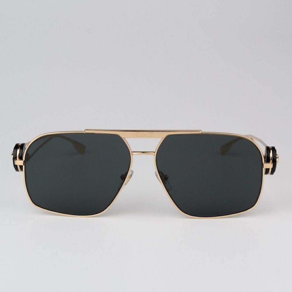 NEW Versace VE2269 100287 Gold Dark Grey Pilot Unisex Sunglasses VE 2269